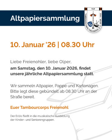 Altpapiersammlung 2026